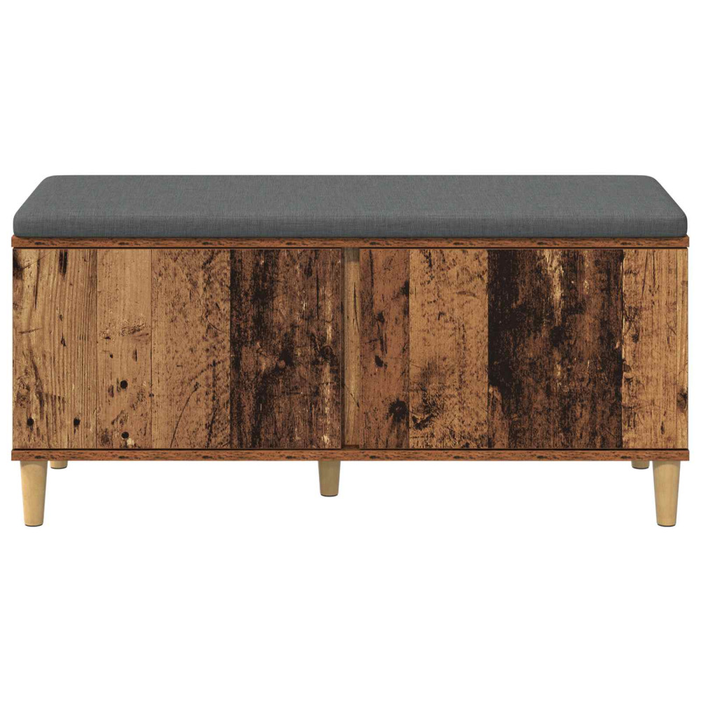 Produktbild för Hallbänk Gammalt trä 100 x 38 x 46 cm Konstruerat Trä och Tyg