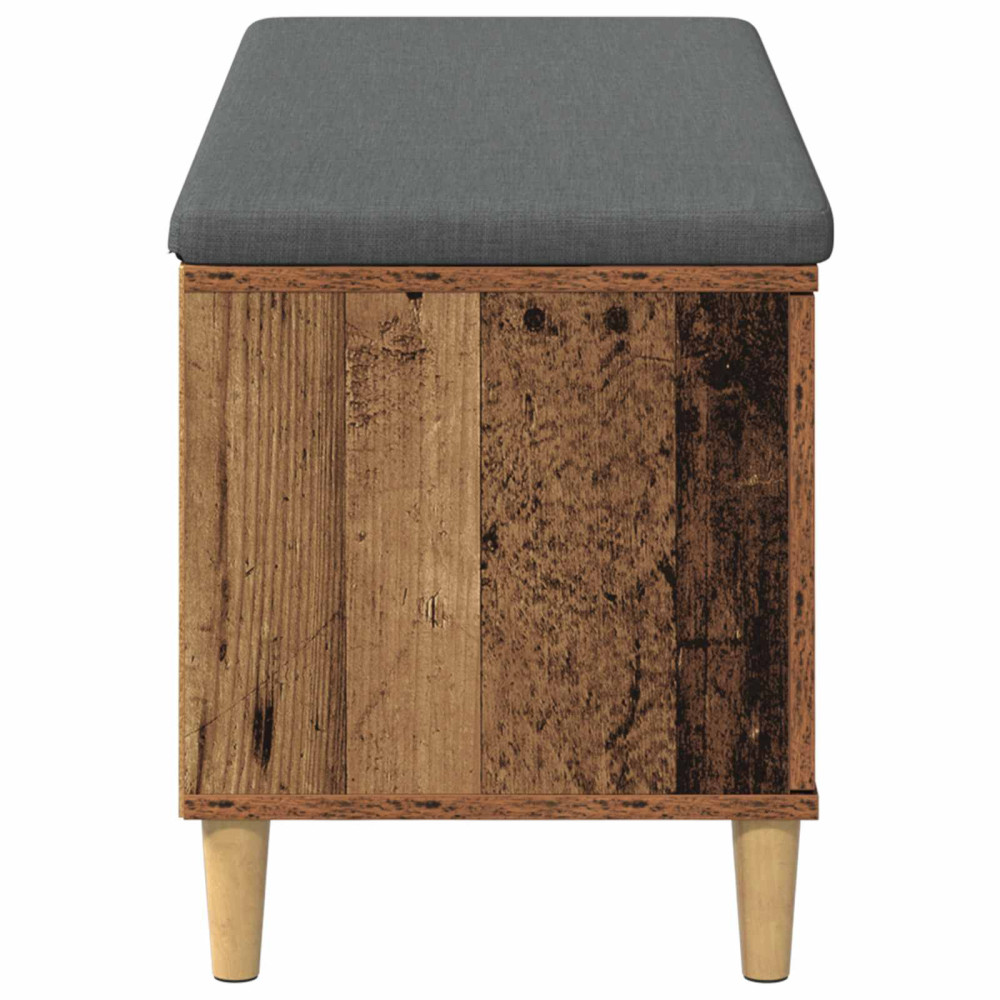 Produktbild för Hallbänk Gammalt trä 100 x 38 x 46 cm Konstruerat Trä och Tyg