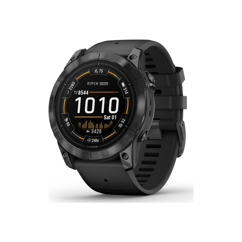 Produktbild för Garmin epix Pro Standard Edition 2a generation - skiffergråa fiberförstärkta polymerer - Ja smart klocka med band - svart - 32 GB