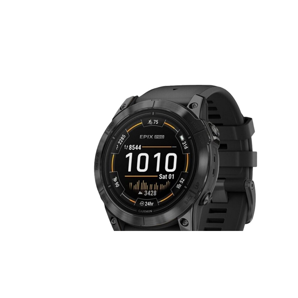 Produktbild för Garmin epix Pro Standard Edition 2a generation - skiffergråa fiberförstärkta polymerer - Ja smart klocka med band - svart - 32 GB