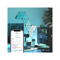 Produktbild för Nanoleaf Shapes Expansion pack - trådlös belysningsuppsättning - LED x 10 - 0.54 W - totalt: 5.4 W - RGBW-lampa - 1200-6500 K - minitriangel