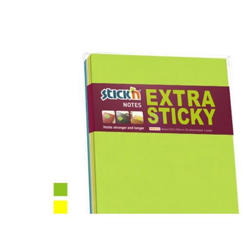 Stick´n´Find Stickn Notes Stick'N extra sticky 203x150 mm 45 blad ass. 4...
