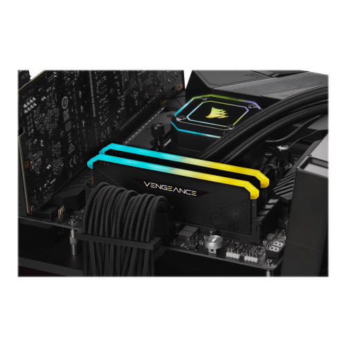 Corsair Microsystems CORSAIR Vengeance RGB RS - DDR4 - sats - 32 GB: 2 x 16 GB - DIMM 288-pin - 3200 MHz / PC4-25600 - ej buffrad - Ram-Minnen