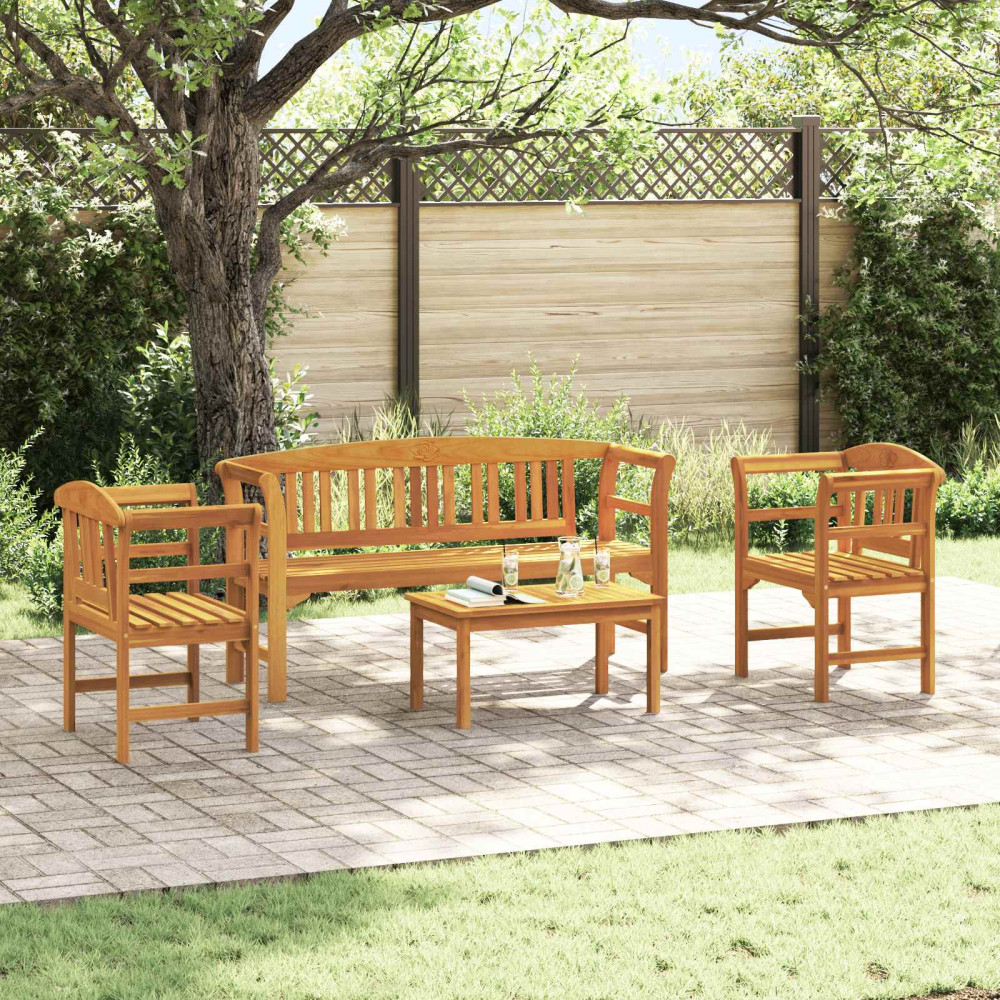 Produktbild för Trädgårdsros loungeset 4 pcs Massivt Akaciaträ