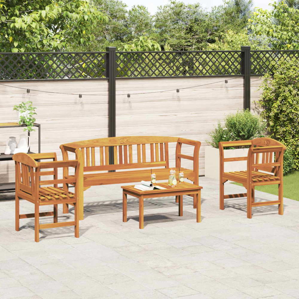 Produktbild för Trädgårdsros loungeset 4 pcs Massivt Akaciaträ