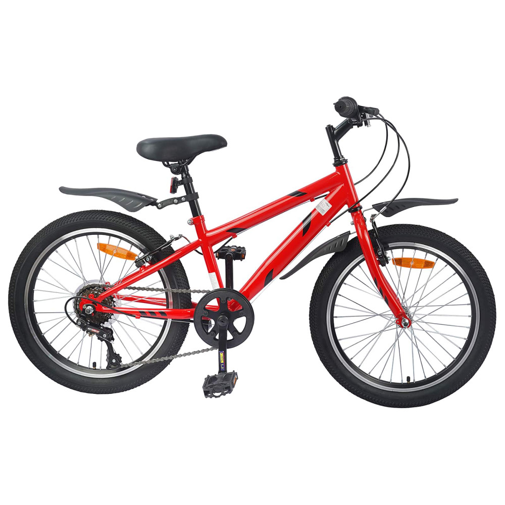 Produktbild för Barncykel 24 Tum 6-Speed för 8-12 år gamla Röd