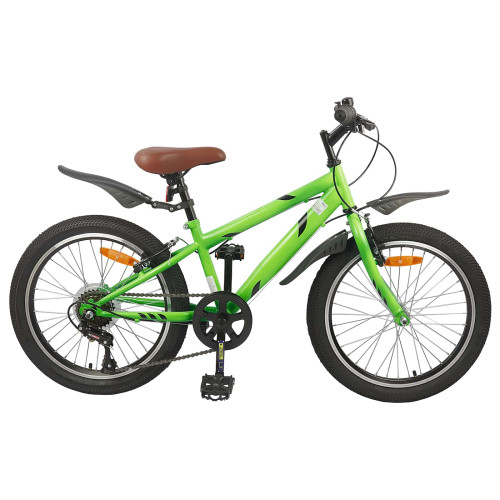 vidaXL Barncykel 24 Tum 6-Speed för 8-12 år gamla Grön