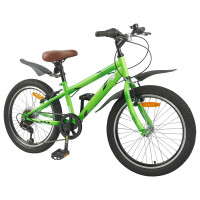 Produktbild för Barncykel 24 Tum 6-Speed för 8-12 år gamla Grön