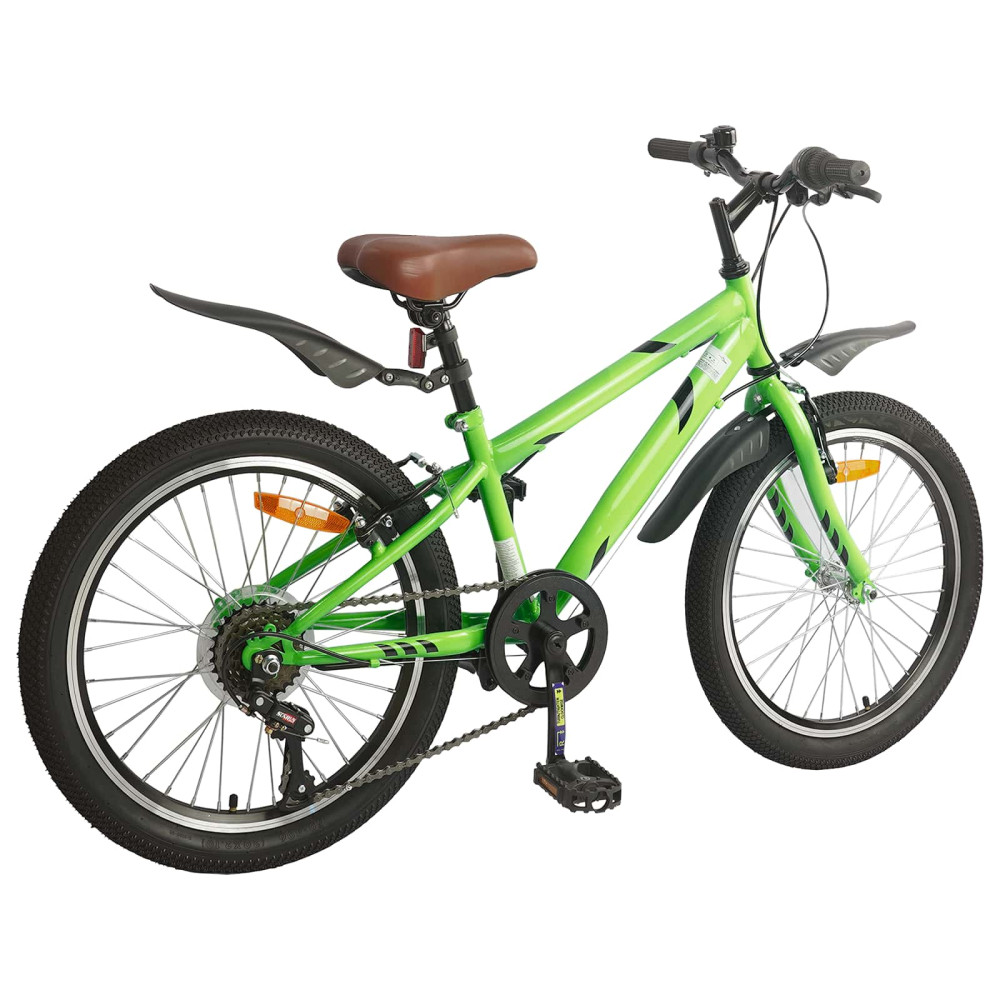 Produktbild för Barncykel 24 Tum 6-Speed för 8-12 år gamla Grön