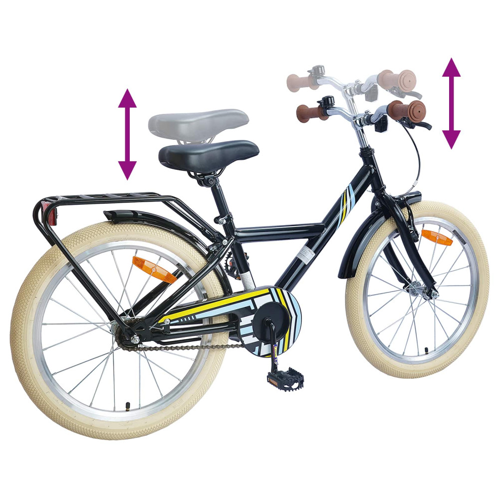 Produktbild för Barncykel 24 Tum för 8-12 år gamla Svart