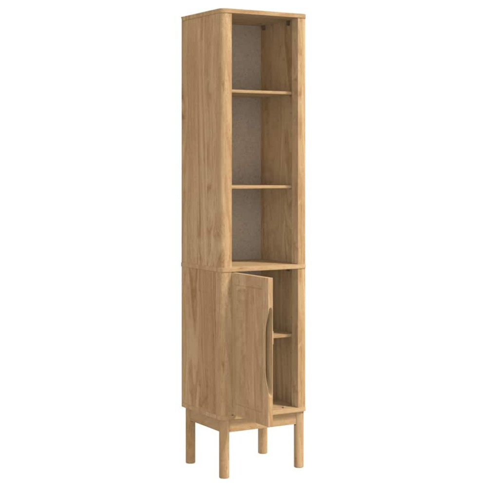Produktbild för Badrumshögt skåp FLORO Vaxbrun 35 x 30 x 160 cm Massiv furu