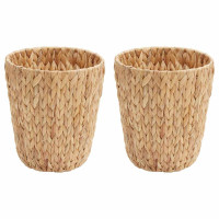 Produktbild för Papperskorgar för avfall 2 pcs Naturfärg 26 x 26 x 29 cm