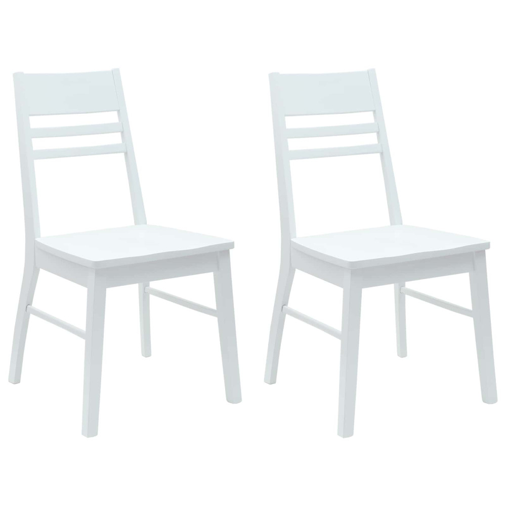 Produktbild för Matstolar 2 pcs Vit 43 x 54 x 89 cm Massiv Gummiträ