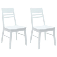 Produktbild för Matstolar 2 pcs Vit 43 x 54 x 89 cm Massiv Gummiträ