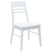 Produktbild för Matstolar 2 pcs Vit 43 x 54 x 89 cm Massiv Gummiträ