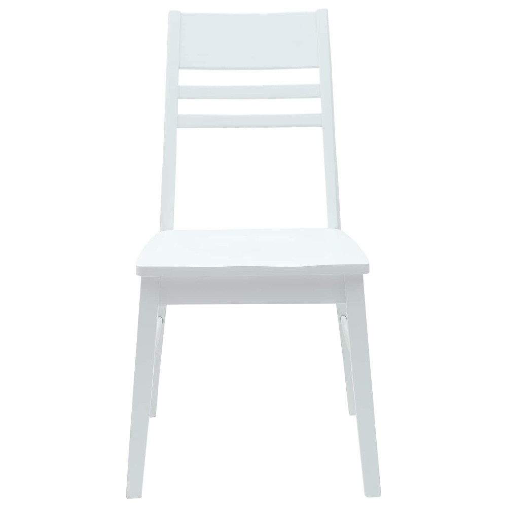Produktbild för Matstolar 2 pcs Vit 43 x 54 x 89 cm Massiv Gummiträ