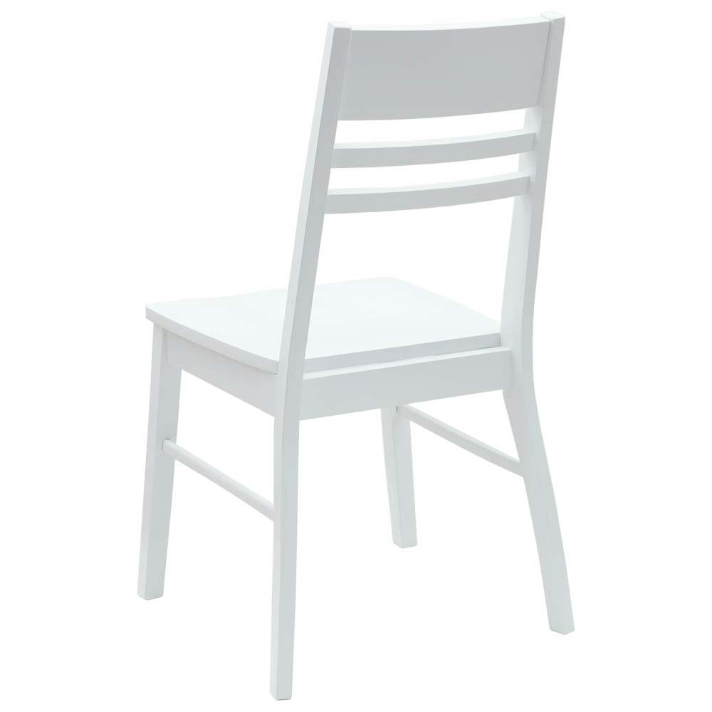 Produktbild för Matstolar 2 pcs Vit 43 x 54 x 89 cm Massiv Gummiträ