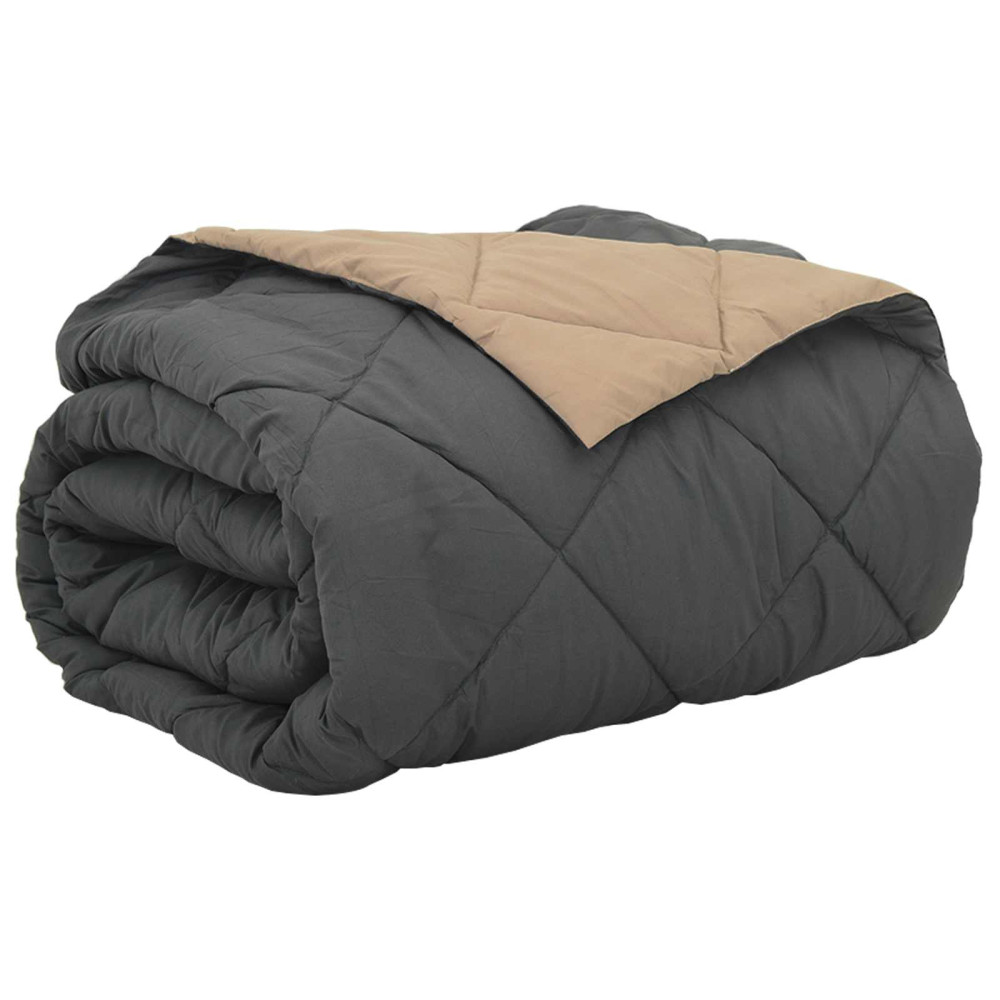 Produktbild för Sommar Duvet Antracit och Taupe 220 x 260 cm Mikrofiber
