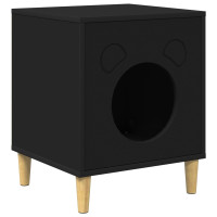 Produktbild för Katt hus Svart 42,5 x 40 x 53 cm Konstruerat trä