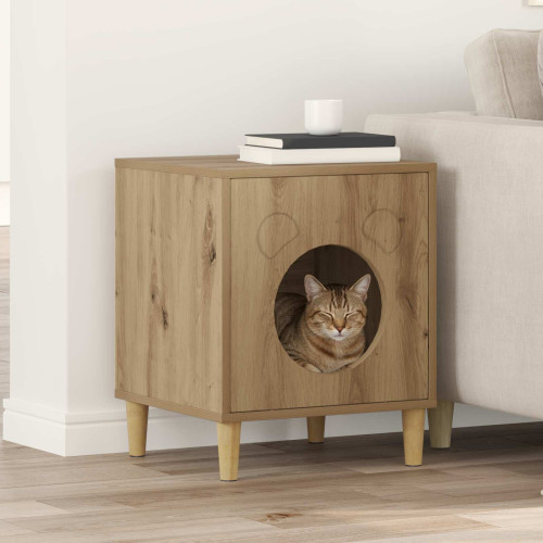 vidaXL Katt hus Artisan Ek 42,5 x 40 x 53 cm Konstruerat trä