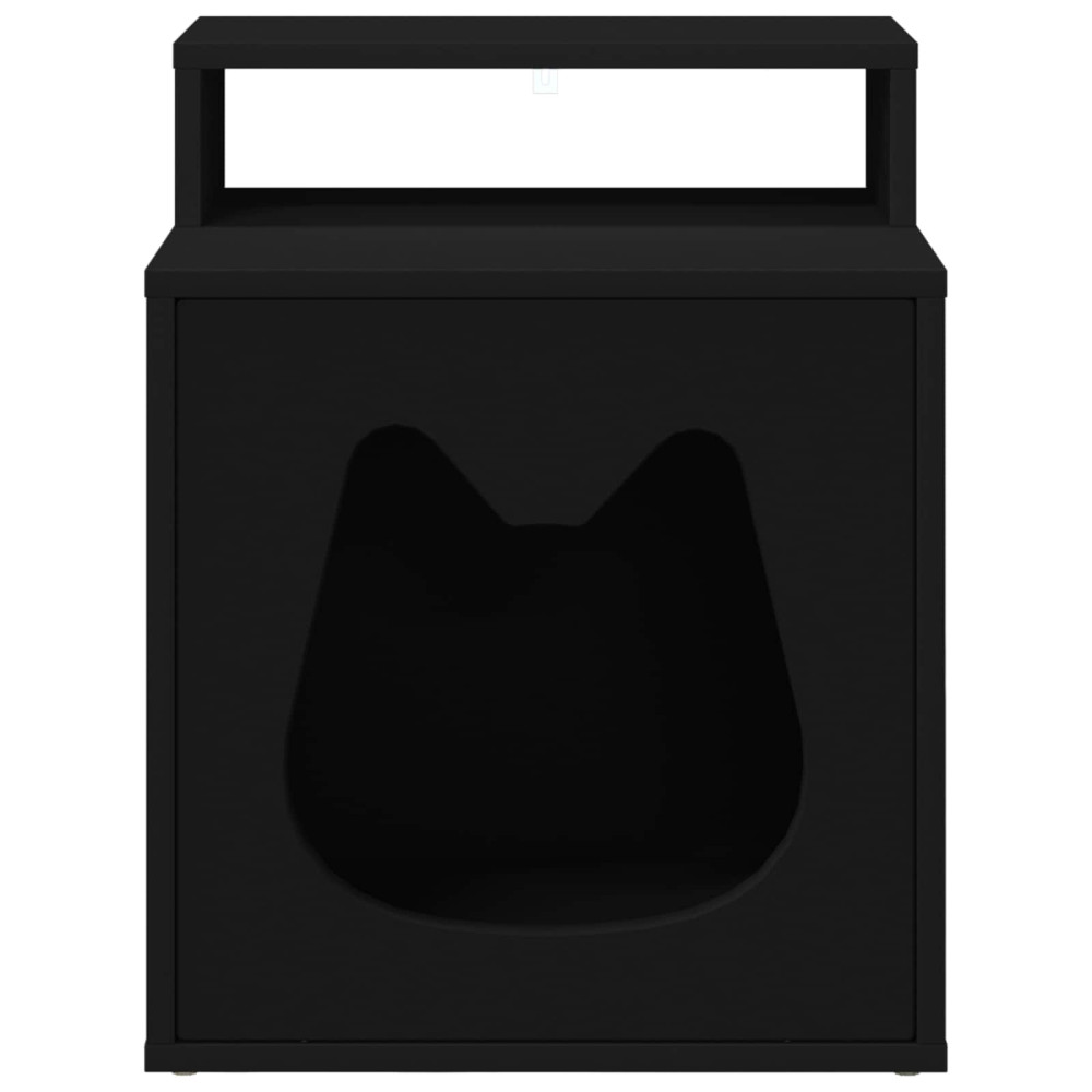Produktbild för Katt hus Svart 42,5 x 40 x 53,5 cm Konstruerat trä