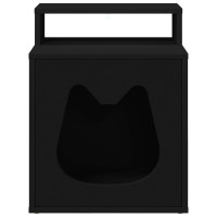 Produktbild för Katt hus Svart 42,5 x 40 x 53,5 cm Konstruerat trä