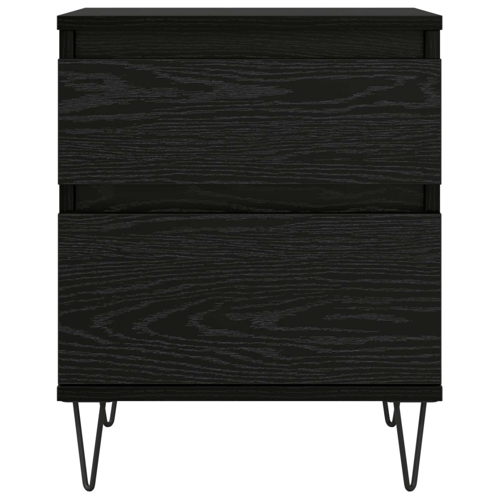 Produktbild för Sängskåp med låda Svart Ek 40 x 35 x 50 cm Konstruerat trä