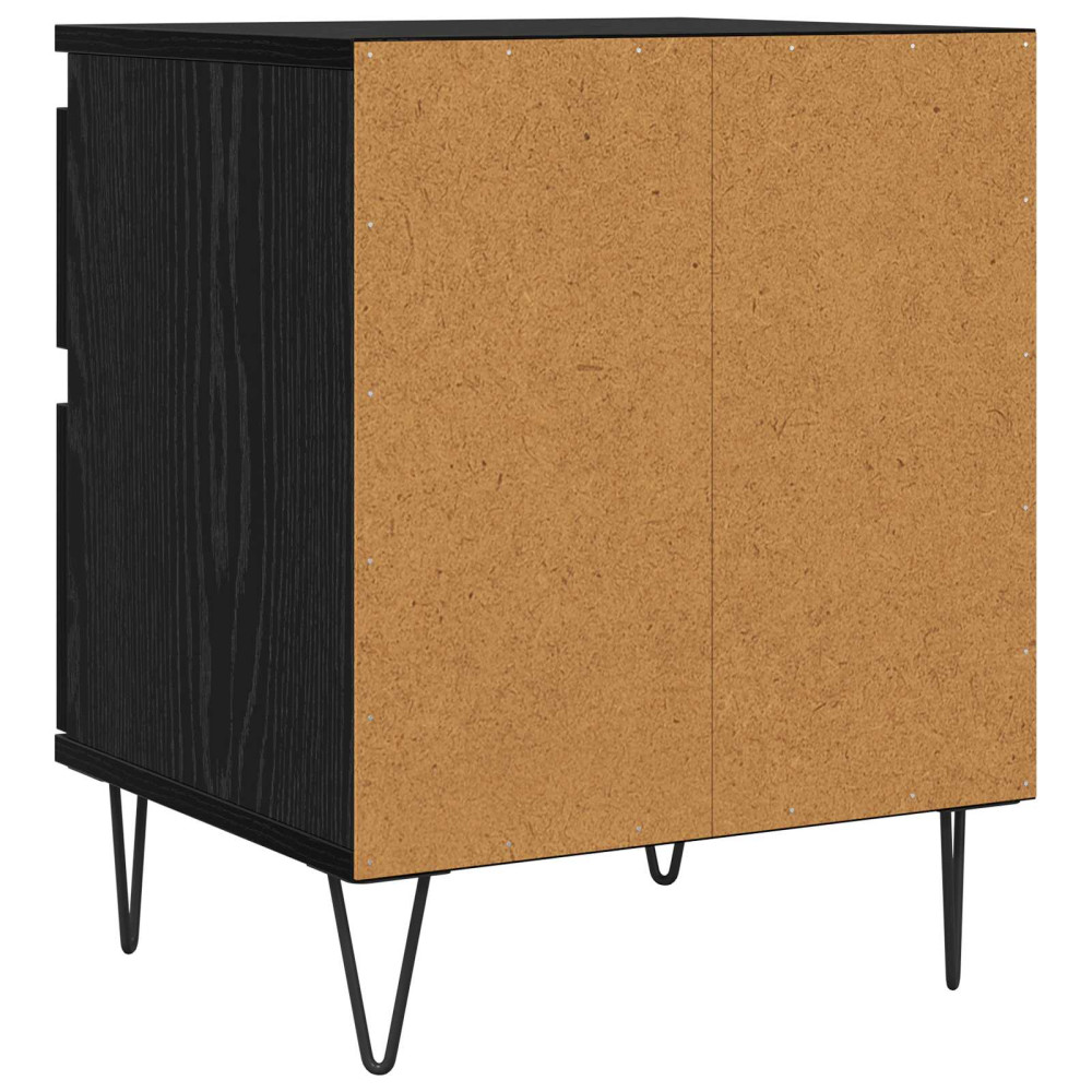 Produktbild för Sängskåp med låda Svart Ek 40 x 35 x 50 cm Konstruerat trä