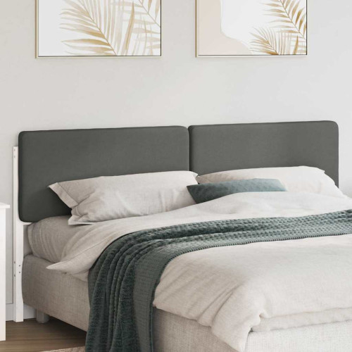 vidaXL Klädd sänggavel Vit och ljusgrå 180 cm Massiv furu