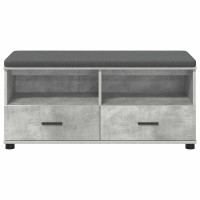 Produktbild för Hallbänk BetongGrå 100 x 38 x 46 cm Konstruerat Trä och Tyg