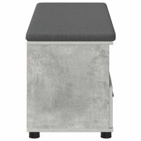 Produktbild för Hallbänk BetongGrå 100 x 38 x 46 cm Konstruerat Trä och Tyg