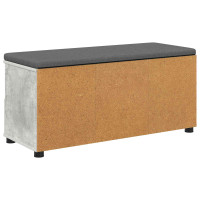 Produktbild för Hallbänk BetongGrå 100 x 38 x 46 cm Konstruerat Trä och Tyg