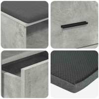 Produktbild för Hallbänk BetongGrå 100 x 38 x 46 cm Konstruerat Trä och Tyg