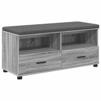 Produktbild för Hallbänk Grå Sonoma 100 x 38 x 46 cm Konstruerat Trä och Tyg