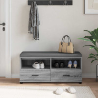 Produktbild för Hallbänk Grå Sonoma 100 x 38 x 46 cm Konstruerat Trä och Tyg