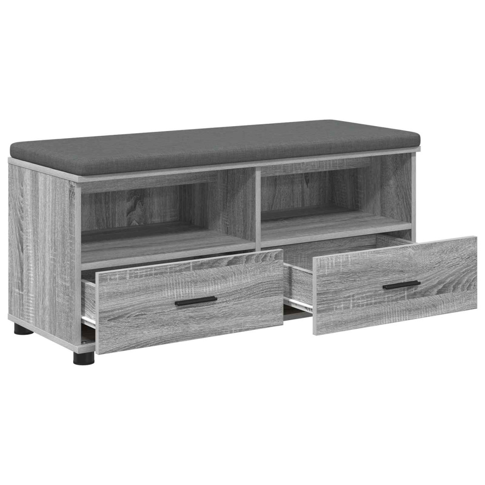 Produktbild för Hallbänk Grå Sonoma 100 x 38 x 46 cm Konstruerat Trä och Tyg