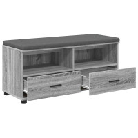 Produktbild för Hallbänk Grå Sonoma 100 x 38 x 46 cm Konstruerat Trä och Tyg