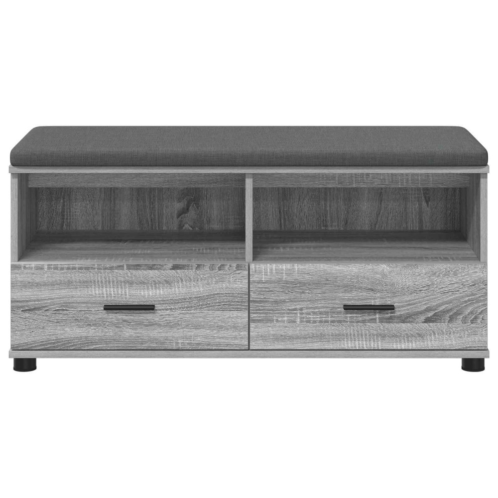 Produktbild för Hallbänk Grå Sonoma 100 x 38 x 46 cm Konstruerat Trä och Tyg