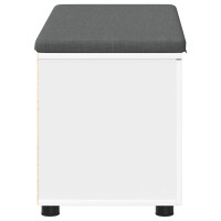Produktbild för Hallbänk med kudde Vit 80 x 38 x 46 cm Konstruerat Trä och Tyg