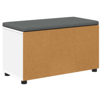 Produktbild för Hallbänk med kudde Vit 80 x 38 x 46 cm Konstruerat Trä och Tyg