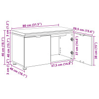 Produktbild för Hallbänk Svart Ek 80 x 38 x 46 cm Konstruerat Trä och Tyg