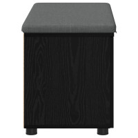Produktbild för Hallbänk Svart Ek 80 x 38 x 46 cm Konstruerat Trä och Tyg