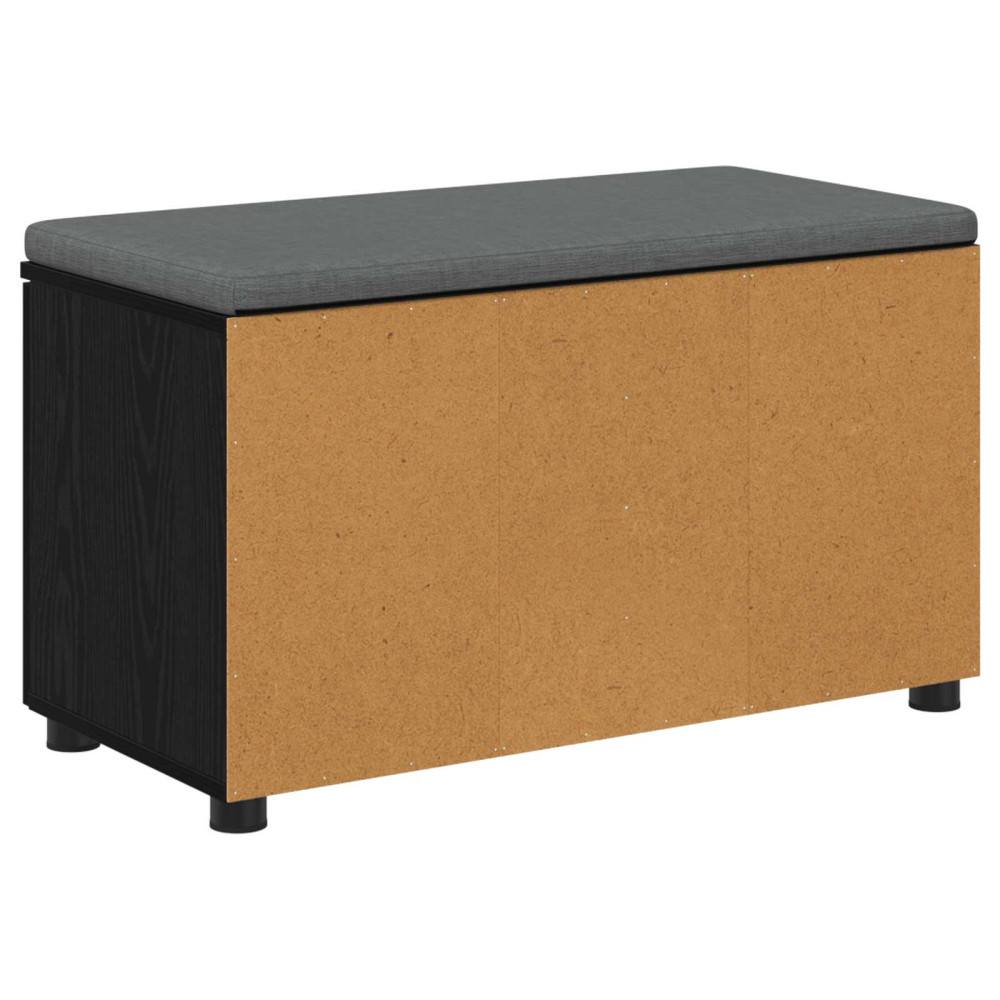 Produktbild för Hallbänk Svart Ek 80 x 38 x 46 cm Konstruerat Trä och Tyg