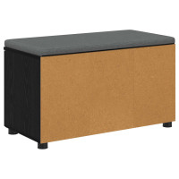 Produktbild för Hallbänk Svart Ek 80 x 38 x 46 cm Konstruerat Trä och Tyg