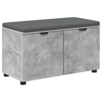 Produktbild för Hallbänk BetongGrå 80 x 38 x 46 cm Konstruerat Trä och Tyg