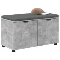 Produktbild för Hallbänk BetongGrå 80 x 38 x 46 cm Konstruerat Trä och Tyg