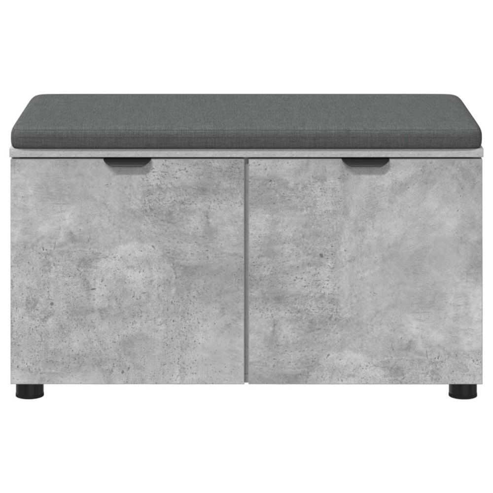 Produktbild för Hallbänk BetongGrå 80 x 38 x 46 cm Konstruerat Trä och Tyg
