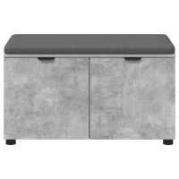 Produktbild för Hallbänk BetongGrå 80 x 38 x 46 cm Konstruerat Trä och Tyg
