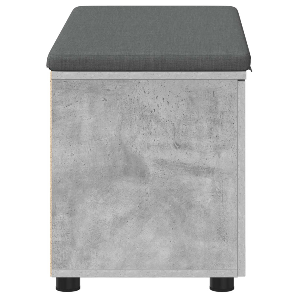 Produktbild för Hallbänk BetongGrå 80 x 38 x 46 cm Konstruerat Trä och Tyg
