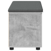 Produktbild för Hallbänk BetongGrå 80 x 38 x 46 cm Konstruerat Trä och Tyg